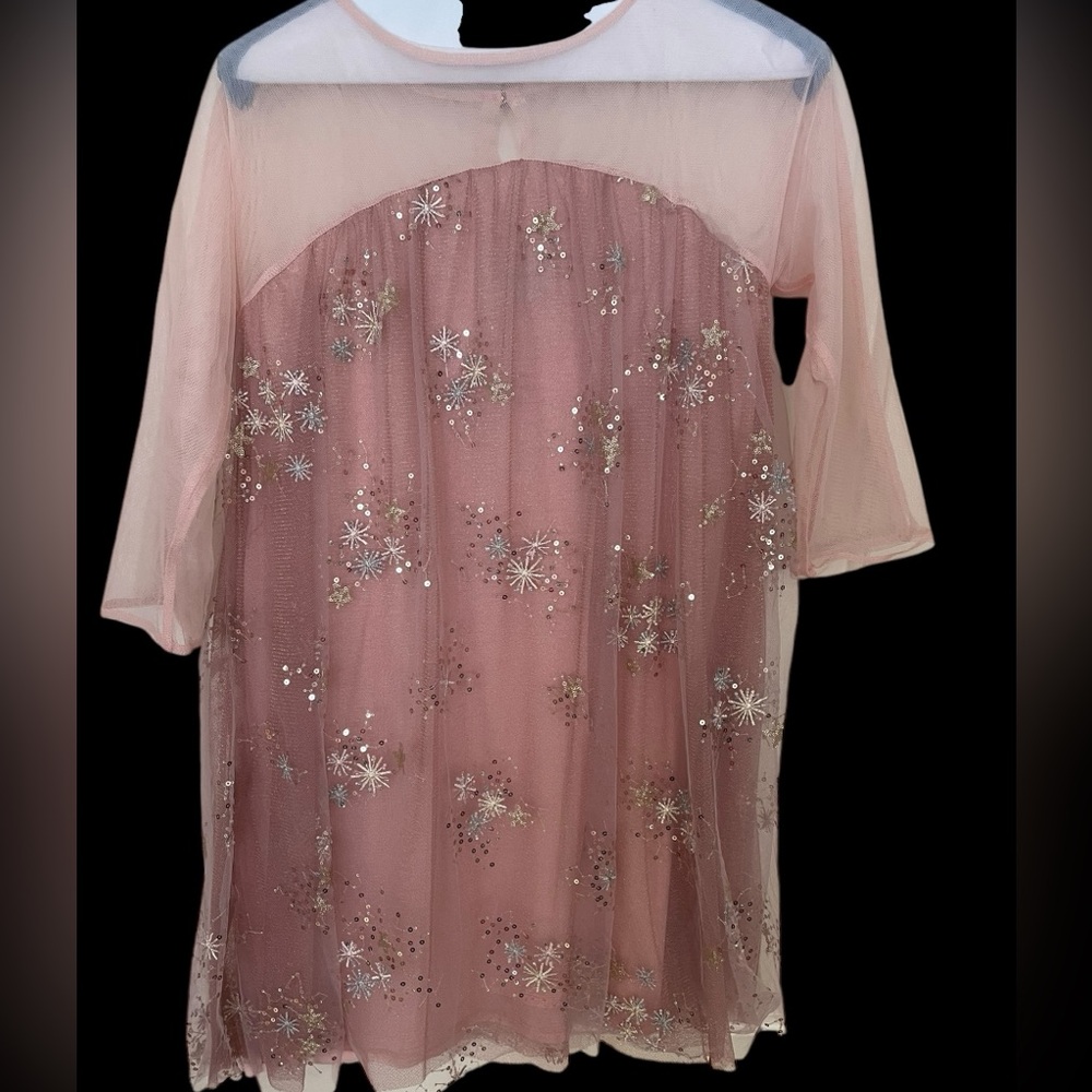 elestory Pale Pink Snowflake Dress Size 10 perfect condition
